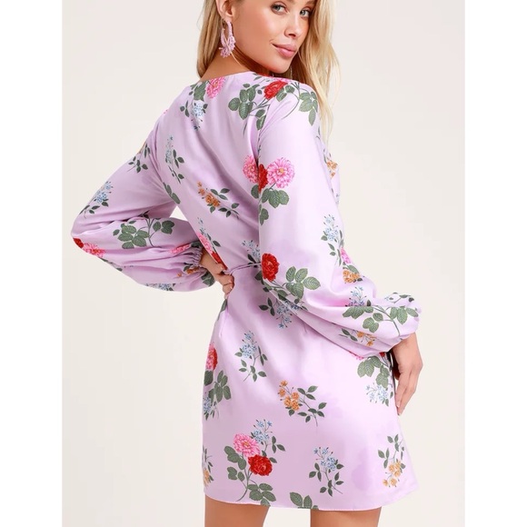 $170 NWT Keepsake Pretty One Wrap Dress Lilac Floral XS - Picture 12 of 14